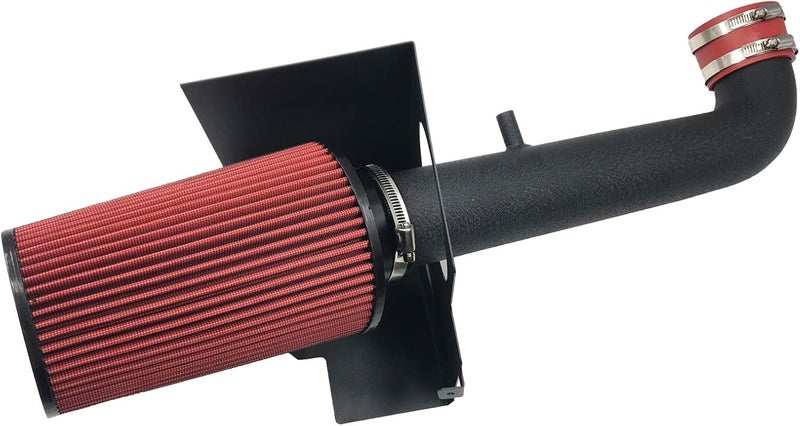 MOOSUN Performance Cold Air Intake Piping Kit for 2012-2018 Jeep Wrangler 3.6L V6 Black & Red - Image 1